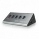 Hub 4 Porte USB 3.0 con Alimentatore 5V 2A - 1 Porta Fast Charge in Alluminio - Nero