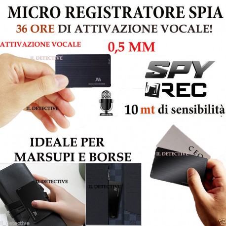 MICRO REGISTRATORE AUDIO VOCALE 16 GB SPY SPIA MINI AMBIENTALE USB