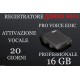 MICRO REGISTRATORE VOCALE 16 GB SPY SPIA VOICE RECORDER AMBIENTALE USB