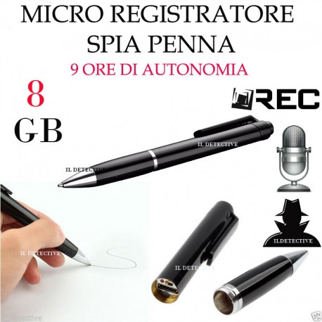 MICRO REGISTRATORE VOCALE 8 GB SPY SPIA VOICE RECORDER MINI AMBIENTALE USB