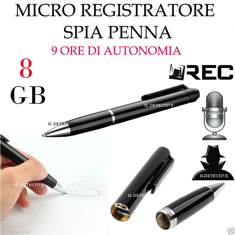 MICRO REGISTRATORE VOCALE 8 GB SPY SPIA VOICE RECORDER MINI USB