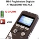 MICRO REGISTRATORE VOCALE 8 GB SPY SPIA VOICE RECORDER digital AMBIENTALE USB