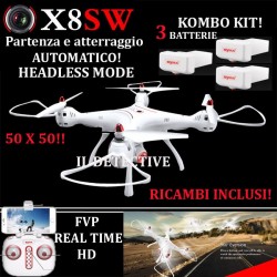 DRONE SYMA X8 SW FPW WIFI BLOCCO ALTEZZA 3 BATTERIE RICAMBI