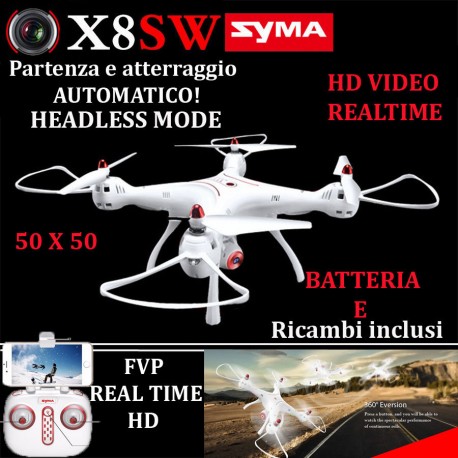 DRONE SYMA X8 SW FPW WIFI BLOCCO ALTEZZA BATTERIA E RICAMBI