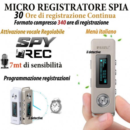 MICRO REGISTRATORE AUDIO VOCALE 8 GB SPY SPIA MINI AMBIENTALE USB