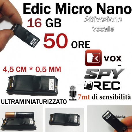 MICRO REGISTRATORE AUDIO VOCALE 16 GB SPY SPIA VOICE RECORDER AMBIENTALE USB