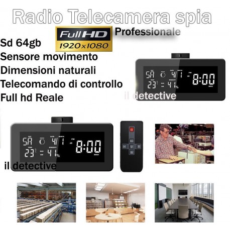 Telecamera spia Radio con microcamera nascosta full hd