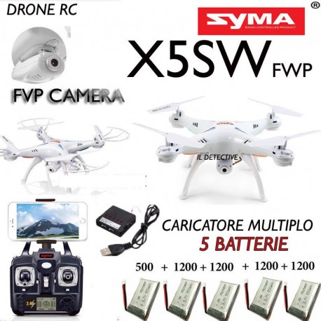 Drone SYMA X5SW RADIOCOMANDATO FPV REALTIME HEADLESS COMBO REAL TIME WiFi