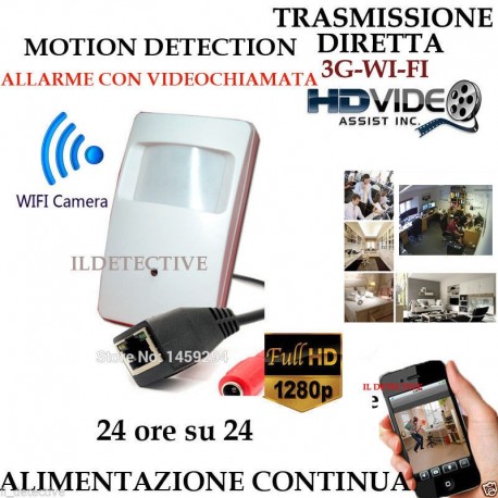 Telecamera Spia WIFI HD SENSORE ip ALLARME TELECAMERA MICRO