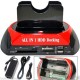 DOCKING STATION HARD DISK 3,5 2,5 SATA IDE 2 HD HDD BOX CASE USB SD TF MS