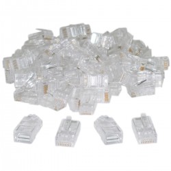 100 PEZZI CONNETTORE LAN CAT5 8 POLI ETHERNET PLUG LAN RJ45 NETWORK INTERNET