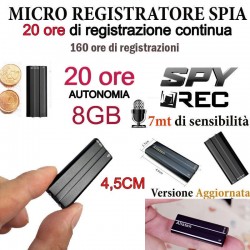 MICRO MINI REGISTRATORE VOCALE SPY SPIA AMBIENTALE 8gb DUAL CORE