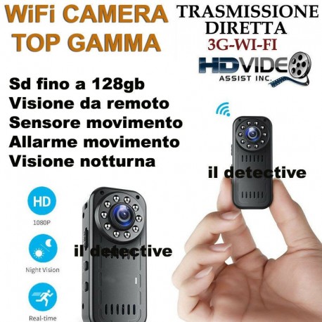 Telecamera spia micro microcamera infrarossi visione notturna WIFI