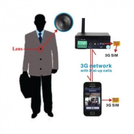 Telecamera Umts 3G Bottone Spy Videochiamata Spionaggio Investigazione