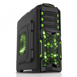 CASE GAMING DESTROYER ITGCY01 - VENTOLE VERDI - NO ALIMENTATORE - NERO