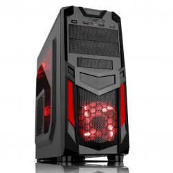 CASE GAMING INVADER R03 ITGCR03 - VENTOLA ROSSA - NO ALIMENTATORE - NERO/ROSSO