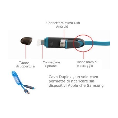 CAVO TC 122 IBRIDO APPLE/MICRO USB 1MT